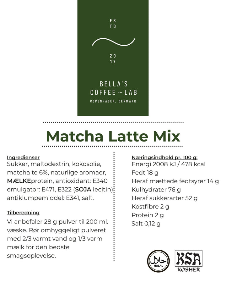 Matcha Latte Mix - Bellas Coffee Lab
