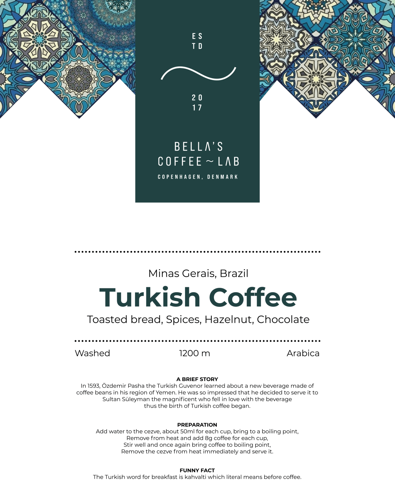 Turkish Coffee - Bellas Coffee Lab
