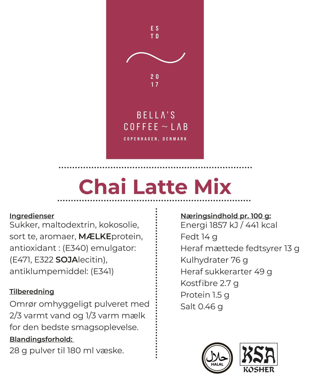 Chai Latte Mix - Bellas Coffee Lab